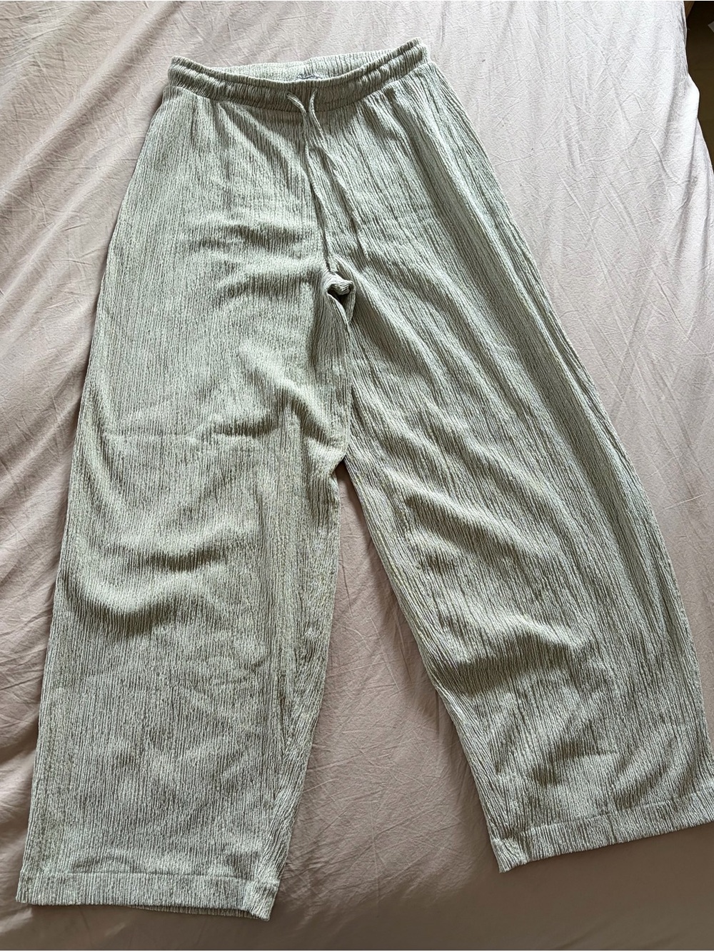 NWOT Zara Wide-Leg Ribbed Lounge Pants